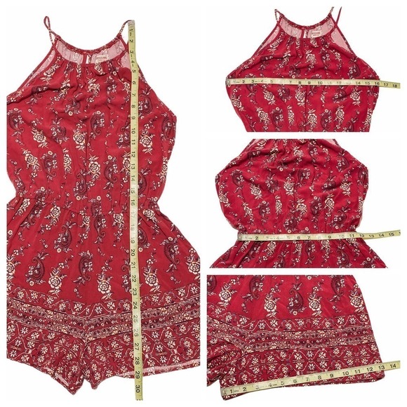 MOSSIMO Supply Co. Red Printed Romper Size Medium - Picture 9 of 12